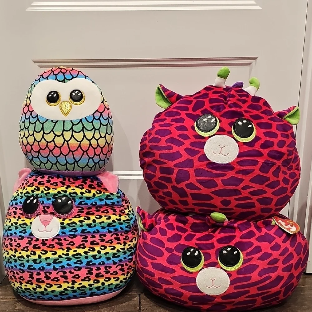 Four Ty Squish Plushies with One New Gilbert